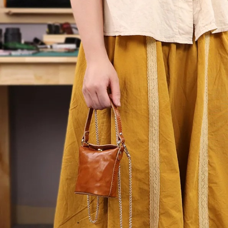 Women'S Bags Top 10 - Bolso Mini Tipo Cubo de Cuero