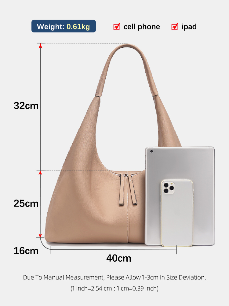 Bolso Hobo de cuero genuino pa - Women Bags Work reseña y precio
