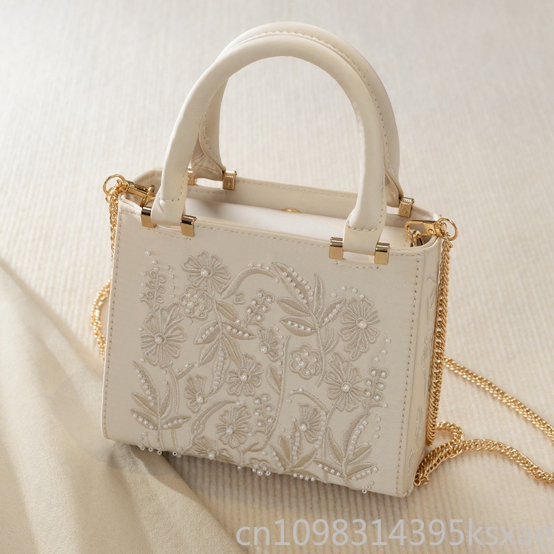 Bolso de Mano Bordado con Perl - Top Handle Structured reseña y precio