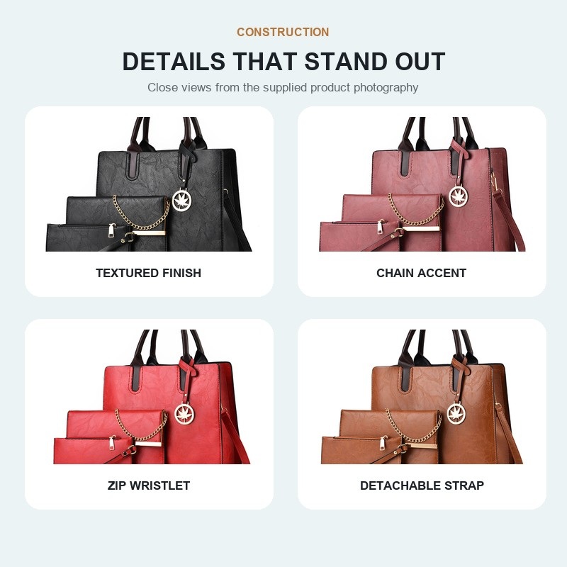 Conjunto de 3 Bolsos de Mano p - Top Handle Structured reseña y precio