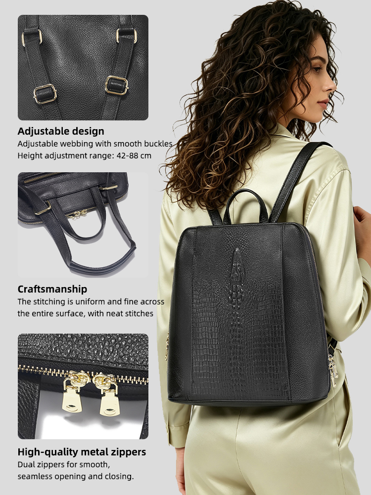 Mochila Zency de piel de cocod - Women Bags Work reseña y precio